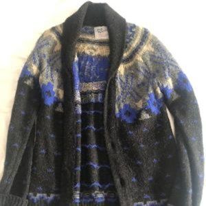 TOPMAN Black & Blue Cardigan